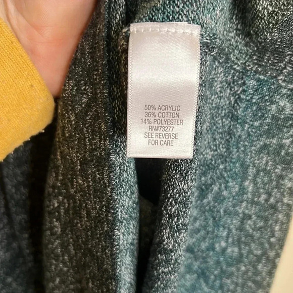 Croft & Barrow Ombré Green 3/4 Crewneck Knit Light Sweater Petite Small - Picture 5 of 5